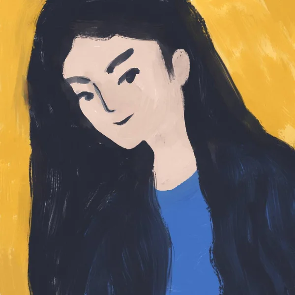 Vrouw Portret Digitaal Schilderij Illustratie — Stockfoto