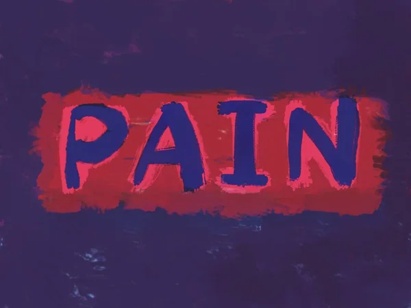 Pain Concept Word Hand Painted Texture — Stock Photo, Image