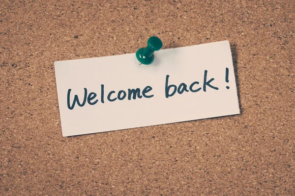 Welcome back — Stock Photo, Image