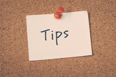 Bülten tahtası üzerinde tuş ipuçları Not