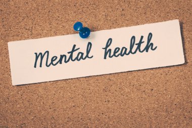 mental health note pinned on the bulletin board