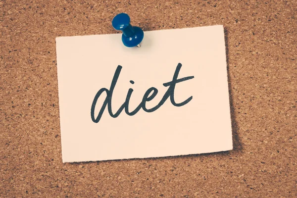 Diet note pinned on the bulletin board — Stock Photo, Image