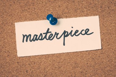 başyapıt Not ilan panosuna iğnelenmiş