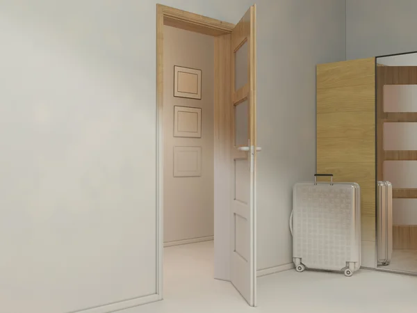 Visualización 3D del diseño de interiores un apartamento estudio — Foto de Stock