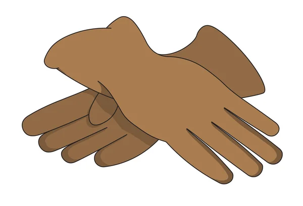 Vector illustration of brown gloves — Stock Vector