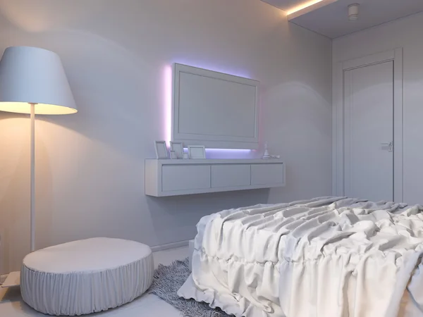 3d representación del diseño interior del dormitorio en un estilo moderno . — Foto de Stock