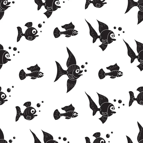 Ilustración vectorial de un patrón de peces sin costura — Archivo Imágenes Vectoriales