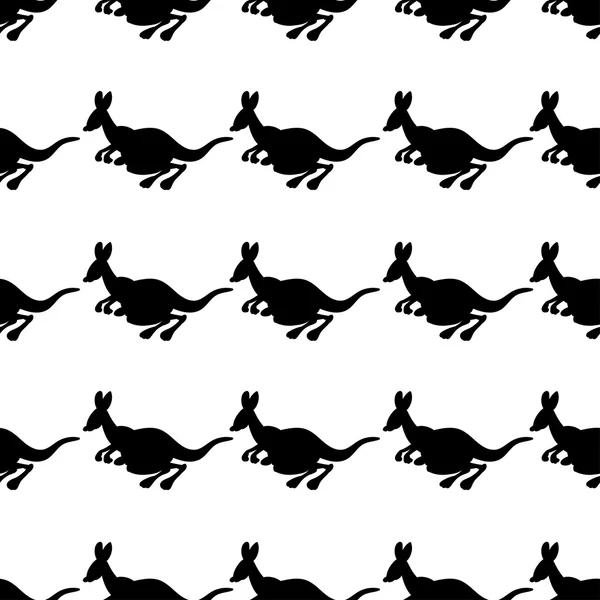 Ilustração vetorial de um padrão de repetição sem costura de canguru alegre —  Vetores de Stock