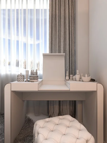 3d renderizar dormitorio de diseño interior que se muestra en la malla de polígono . —  Fotos de Stock