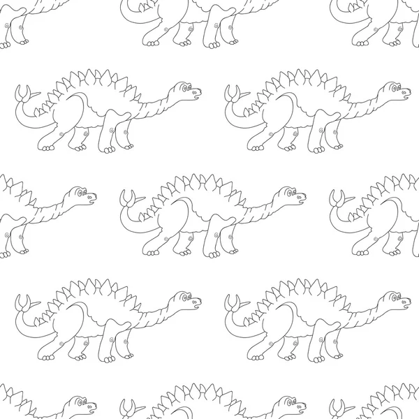 Ilustração vetorial de um padrão de repetição sem costura de dinossauro —  Vetores de Stock