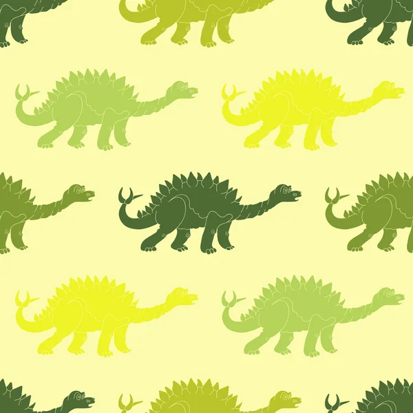 Vektorillustration eines sich nahtlos wiederholenden Dinosauriermusters — Stockvektor
