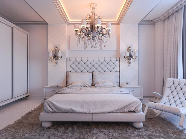 3d rendu du design intérieur de la chambre dans un style classique moderne . — Photo