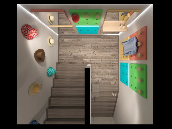 3d renderização de uma escada hall design de interiores em um estilo moderno . — Fotografia de Stock