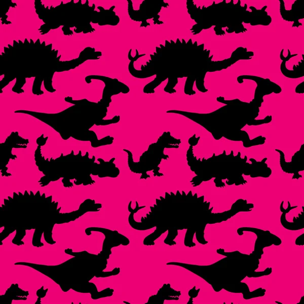 Vektorillustration eines sich nahtlos wiederholenden Musters von Dinosauriern — Stockvektor