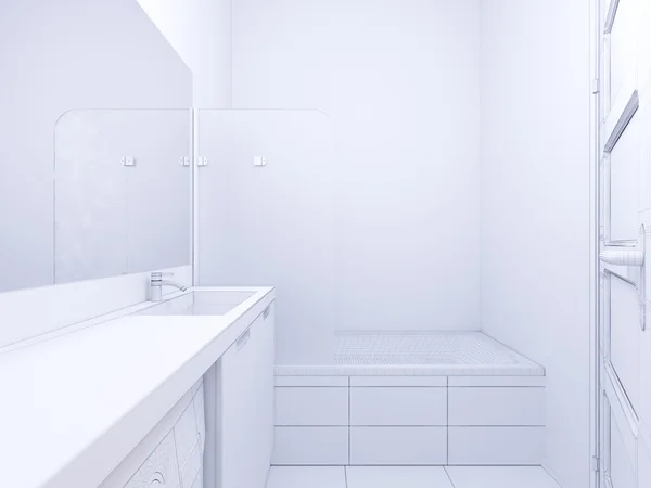 3d ilustración de baño de diseño de interiores — Foto de Stock