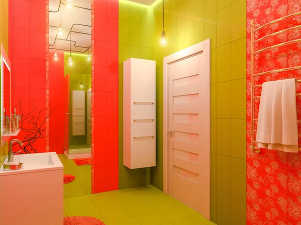 Rendering 3D di un bagno interior design per bambini . — Foto Stock