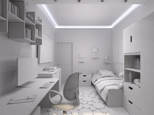 3D-Illustration eines Kinderzimmers für einen Jungen — Stockfoto