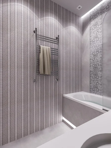 3D-Darstellung eines Badezimmers im modernen klassischen Stil. — Stockfoto