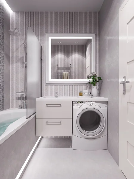3D renderização de um banheiro em um estilo clássico moderno . — Fotografia de Stock