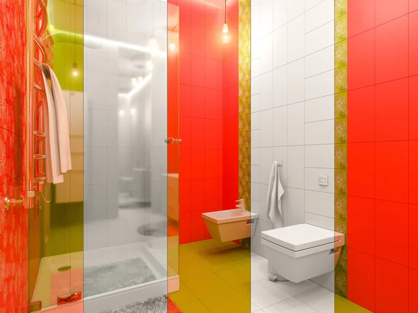 Banyo iç tasarım 3D render çocuklar için. — Stok fotoğraf