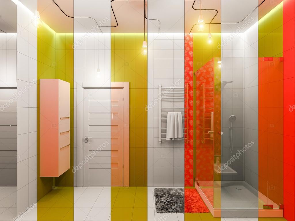 3d leképezés egy fürdőszoba belsőépítészet gyerekeknek — stock ...