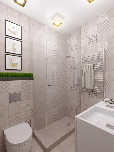 Rendering 3D di un bagno in stile moderno . — Foto Stock