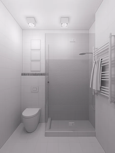 3D göra ett badrum i modern stil. — Stockfoto