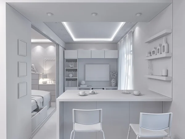 3d renderização sala de estar design de interiores . — Fotografia de Stock