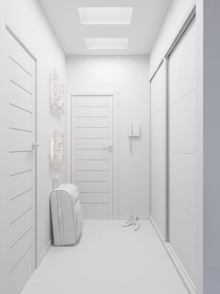 3D rendering hall inredning i en modern lägenhet — Stockfoto