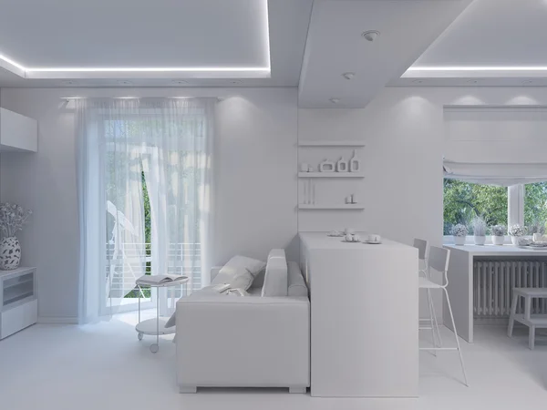 3d renderização sala de estar design de interiores . — Fotografia de Stock