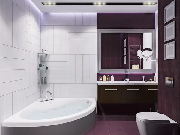 3D render iç tasarım bir banyo — Stok fotoğraf