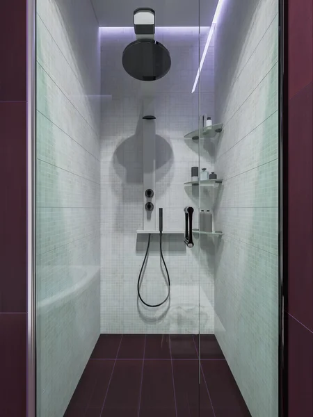 3D визуализация интерьера ванной комнаты — стоковое фото