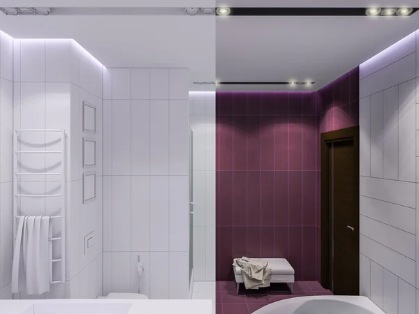 3d renderizar el diseño interior de un baño —  Fotos de Stock