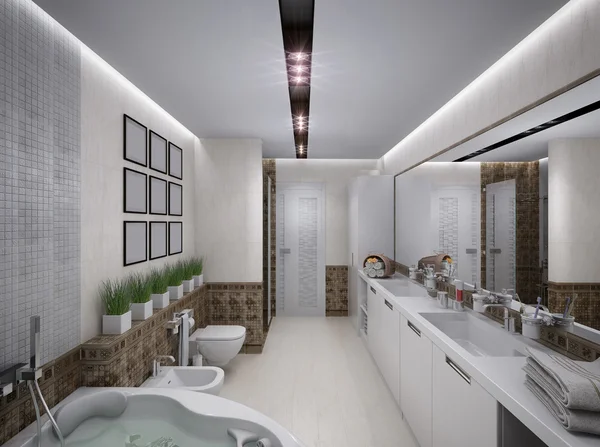 Rendering 3D del bagno in stile antico — Foto Stock