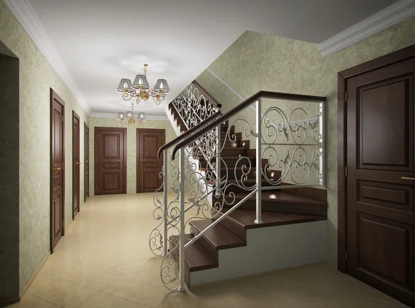 3D illustration of design of the ladder hall — Stock Photo, Image