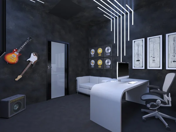3D иллюстрация дизайна интерьера офисной судьбы гуита — стоковое фото