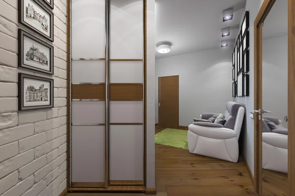Ilustración 3D del apartamento de una habitación —  Fotos de Stock