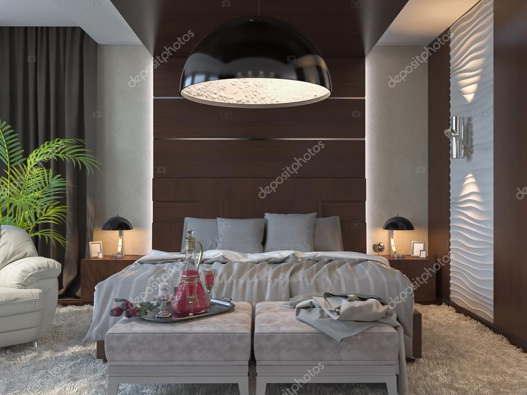 3d s illusztráció, hálószoba, barna szÃnű — stock fotó © richman21 ... Hálószoba barna