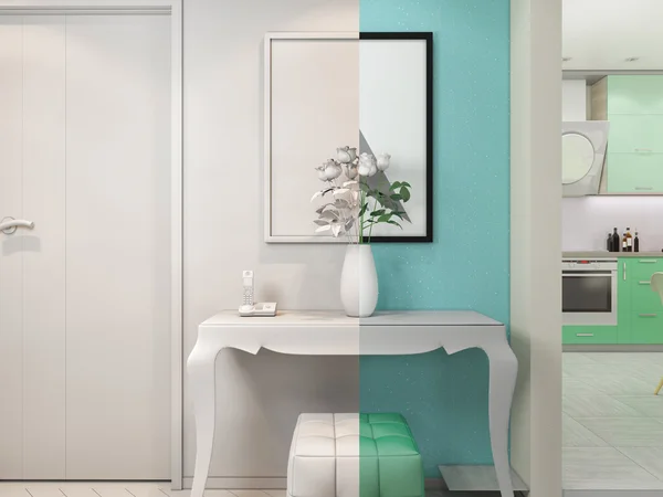 3D-s illusztráció kis lakások pasztell színek. — Stock Fotó