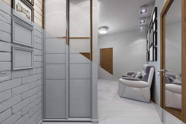3D illustratie van de een-kamer appartement — Stockfoto