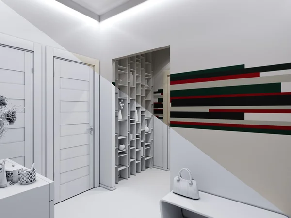 Ilustración 3D de una sala sin texturas ni materiales — Foto de Stock