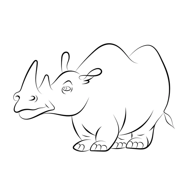 La ilstración del rinoceronte alegre para el libro infantil — Vector de stock