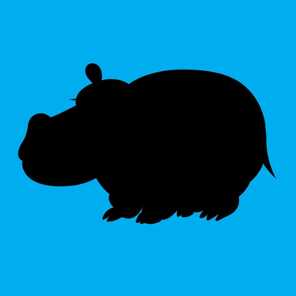 Ilustração de uma silhueta hipopótamo —  Vetores de Stock