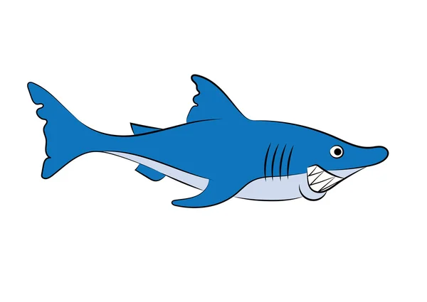 Illustration eines fröhlichen Animationsharks — Stockvektor