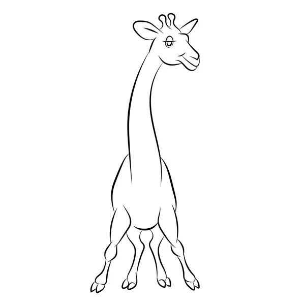 Ilustración de una divertida jirafa de animación — Vector de stock