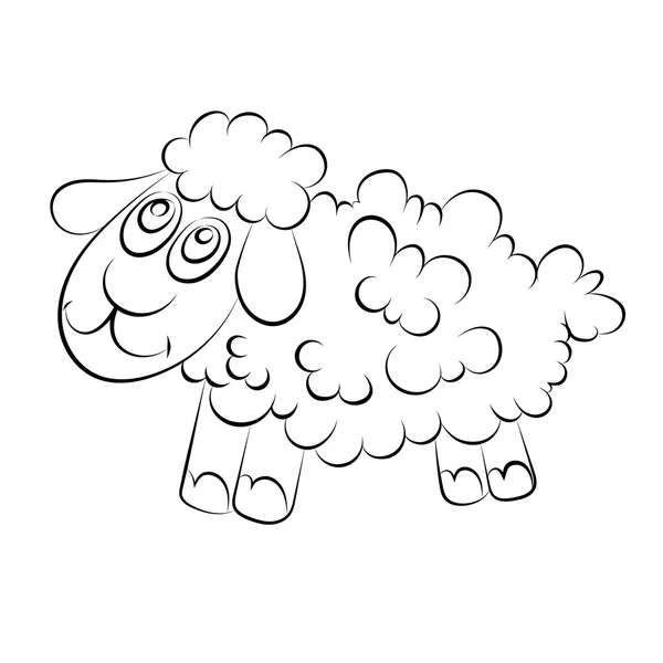 Illustration av ett gladlynt lamm — Stock vektor