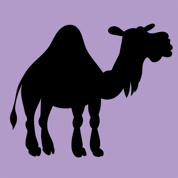 剪影骆驼有一个驼峰的插图 — 图库矢量图片