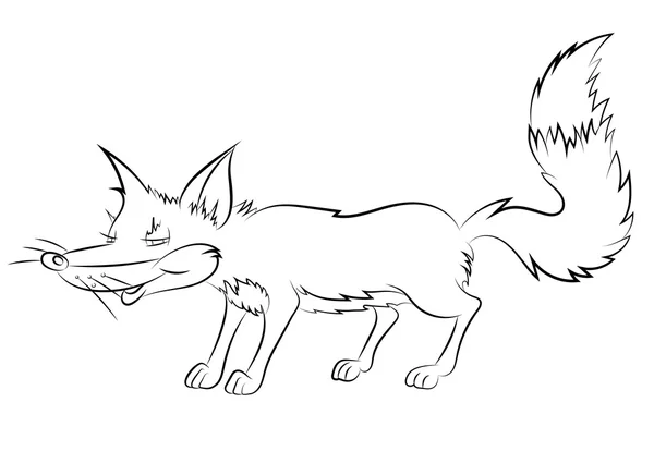 Illustratie van een animatie sluwe fox — Stockvector