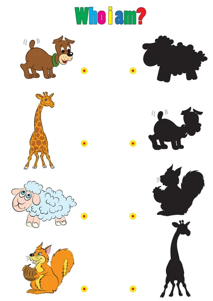 Illustration av animation silhuetter av djur för childre boken — Stock vektor