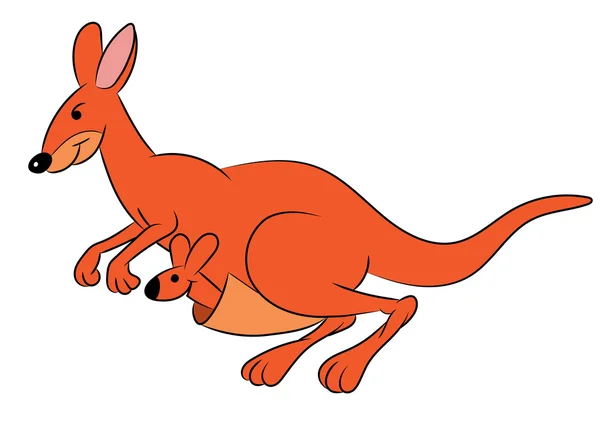 Ilustración de un canguro de animación . — Vector de stock